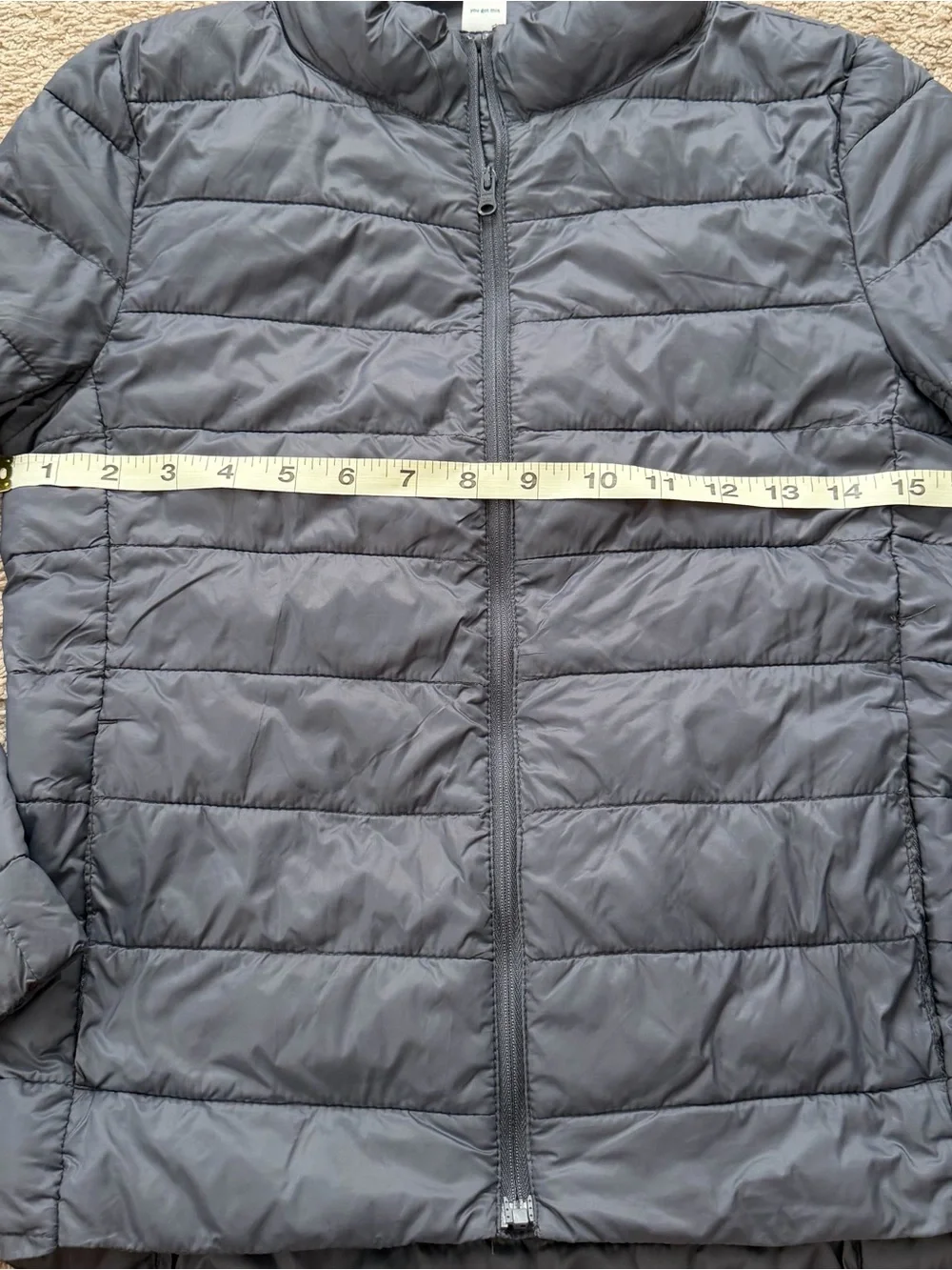Old Navy Active Girls Lightweight Puffer Jacket Zip Up Size XL Black